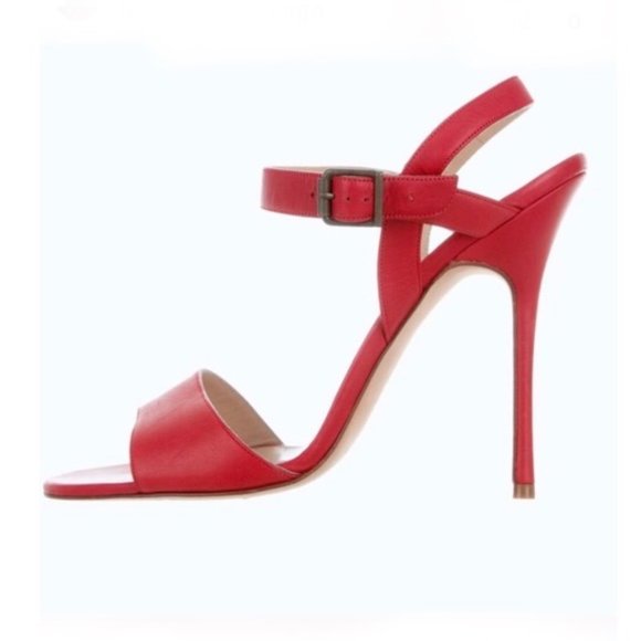 Manolo Blahnik Shoes - NWT MANOLO BLAHNIK Red Leather Sandals